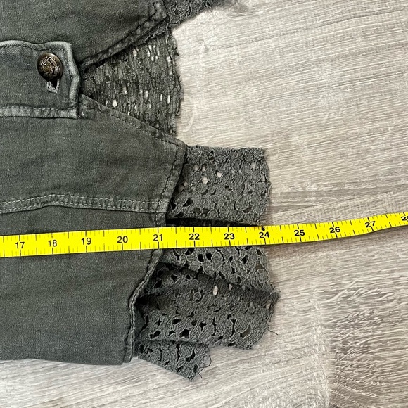 Free People XS Green Emilia Utility Military Blazer Jacket Urban Outfitters - Picture 8 of 15